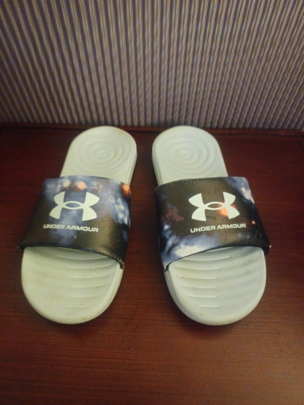 Under Armour Ansa Graphic Slides Sandals Blue Black Size 7